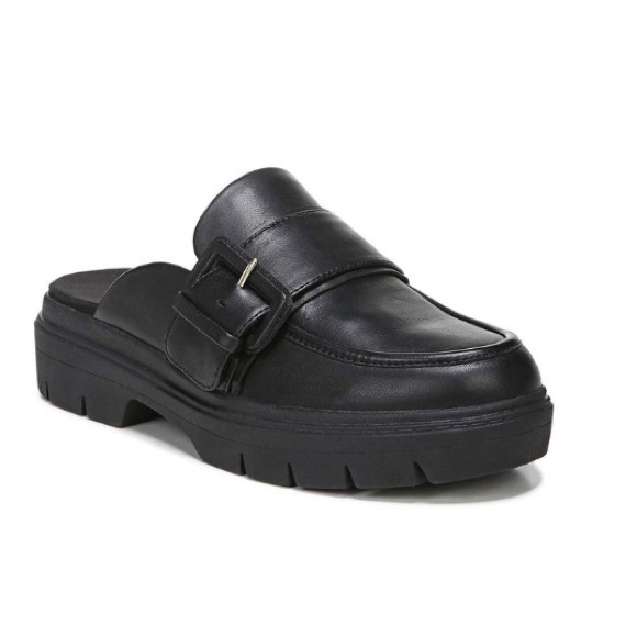 NWT Dr. Scholl’s Black Classy Leather Mule’s Women’s Size 7 Medium - Picture 1 of 7